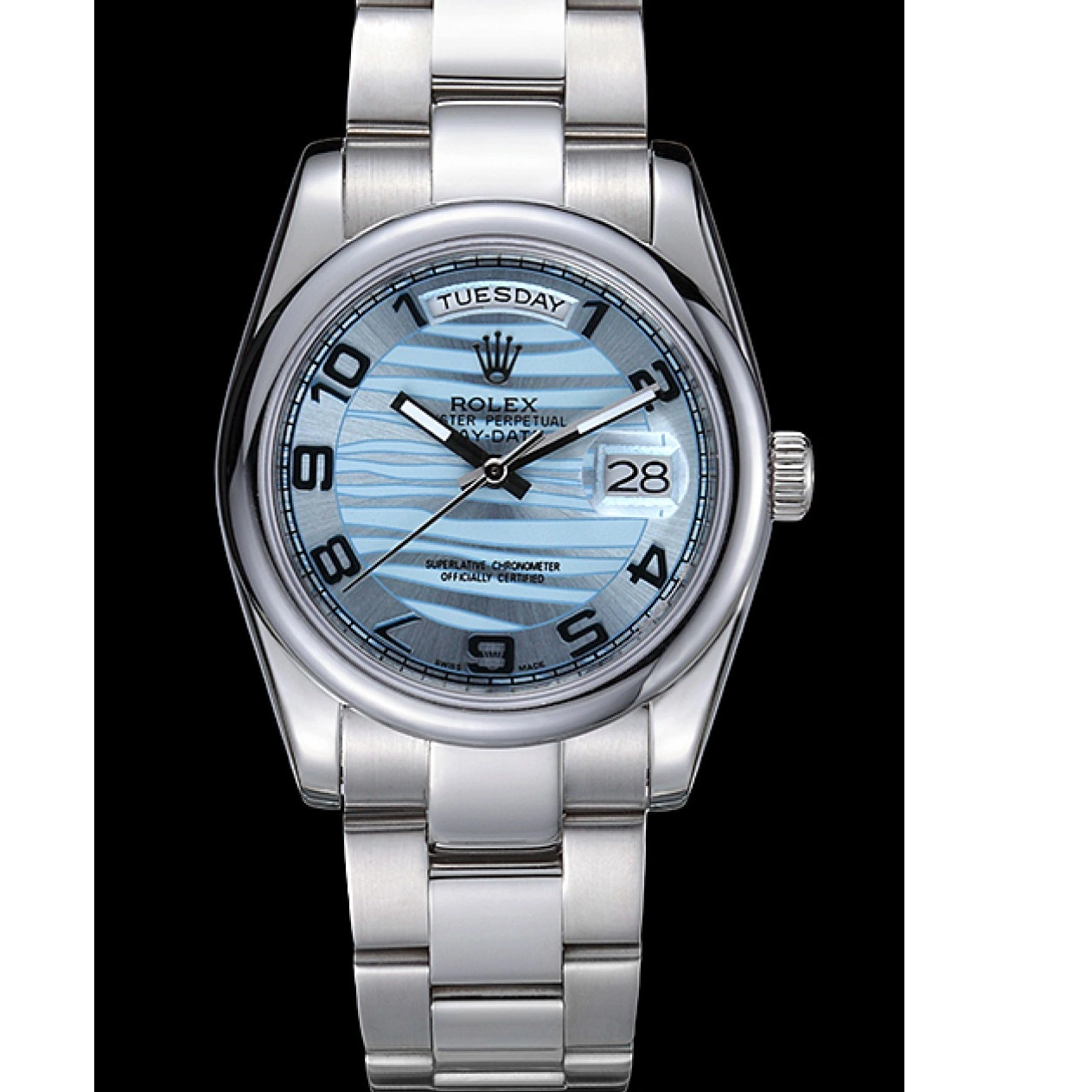 Best AAA Replica Sites White Polished 7470 Dial Bezel Silver DayDate Rolex 1016